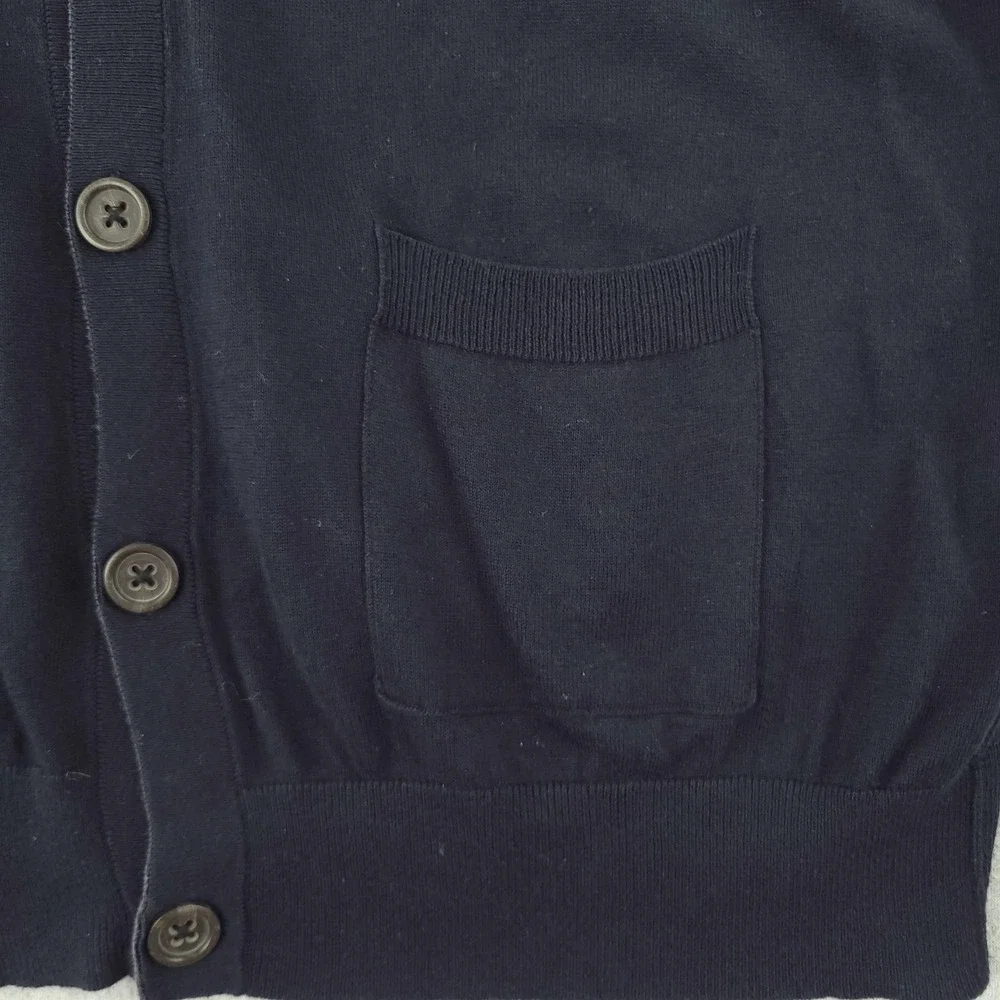 Banana Republic Sweater Mens L Blue Silk Cotton Cashmere V Neck Cardigan Knit